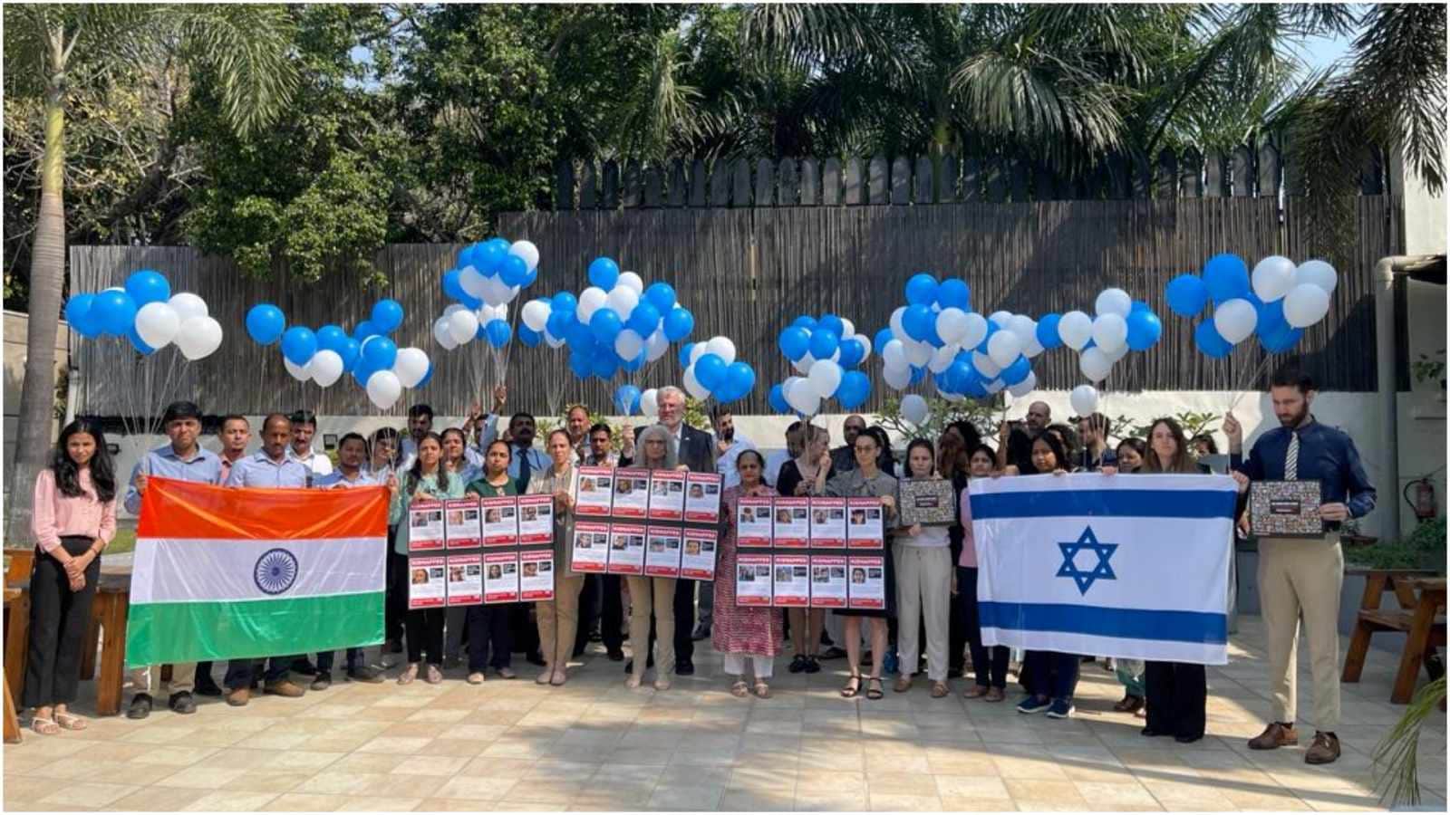 Israel Hamas War Balloons of Hope Bring the Hostages Home campaign India in solidarity