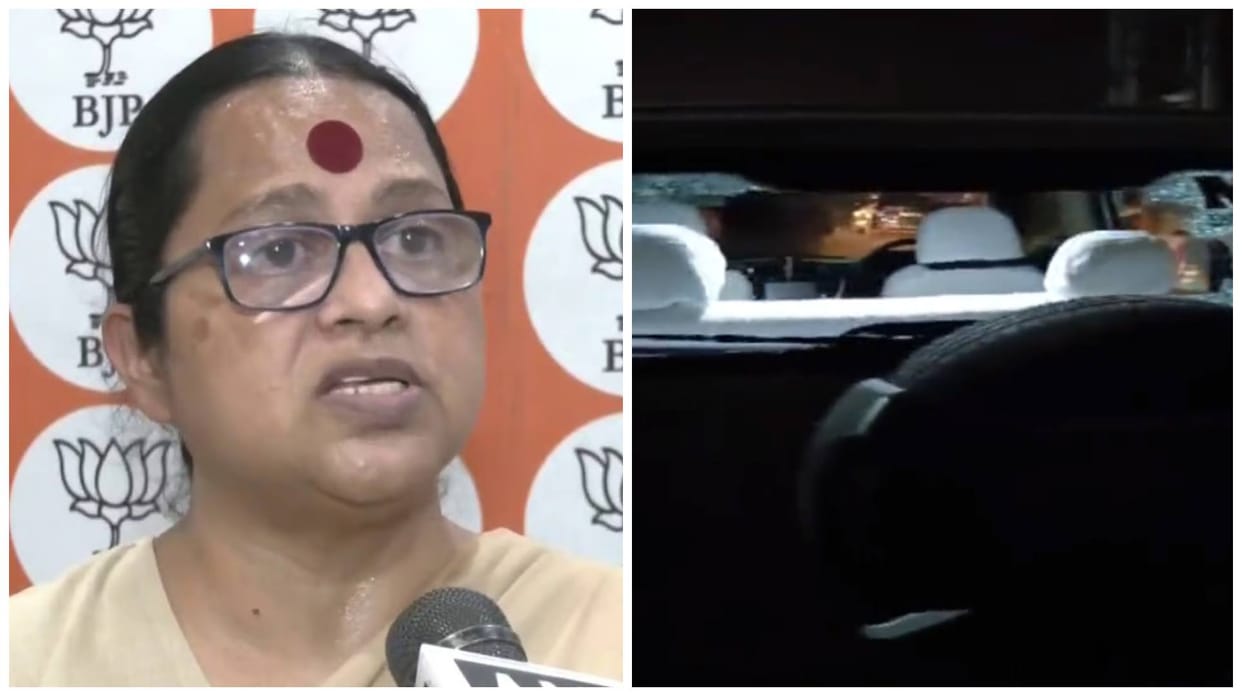 BJP MLA Sreerupa Mitra Chaudhury claims that her car was attacked by TMC goons