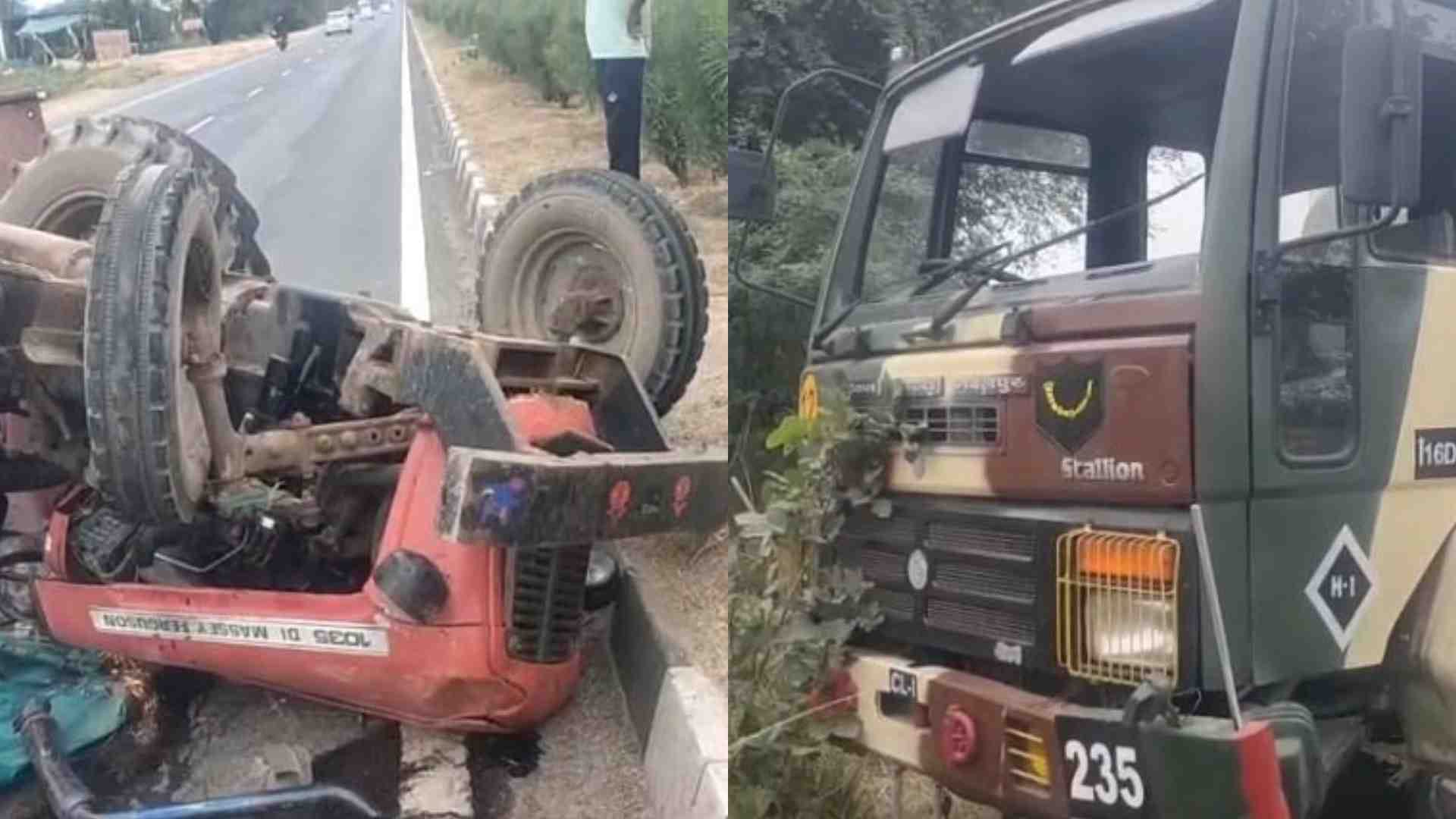 हादसे के बाद क्षतिग्रस्त दोनों वाहन।