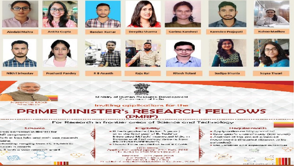 14 research scholars have been selected for the coveted Prime Minister’s Research Fellowship