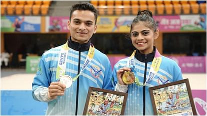 National Games: महाराष्ट्र की संयुक्ता ने जिमनास्ट में जीता तीसरा स्वर्ण, योगेश्वर ने पुरुषों में स्वर्ण जीता National Games: Samyukta of Maharashtra won third gold in gymnast, Yogeshwar won gold in men.