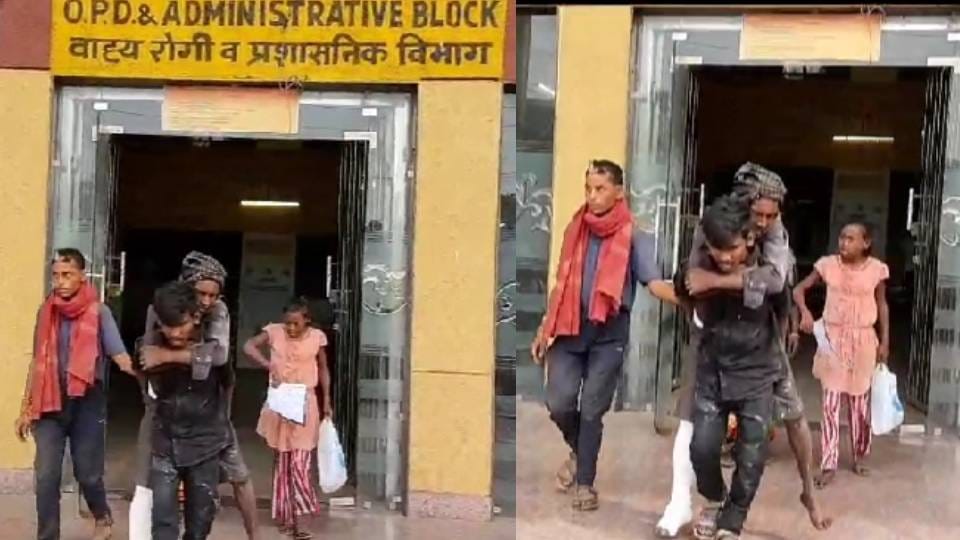 son kept wandering carrying his father on his back When no stretcher found in Agra District Hospital