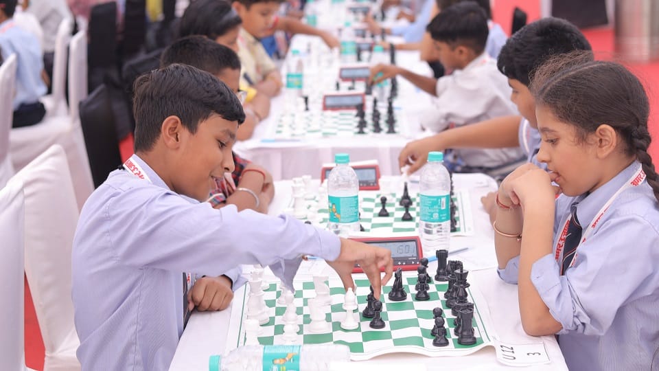 Amar Ujala Junior Chess Festival participants exercised their brains vigorously for each game