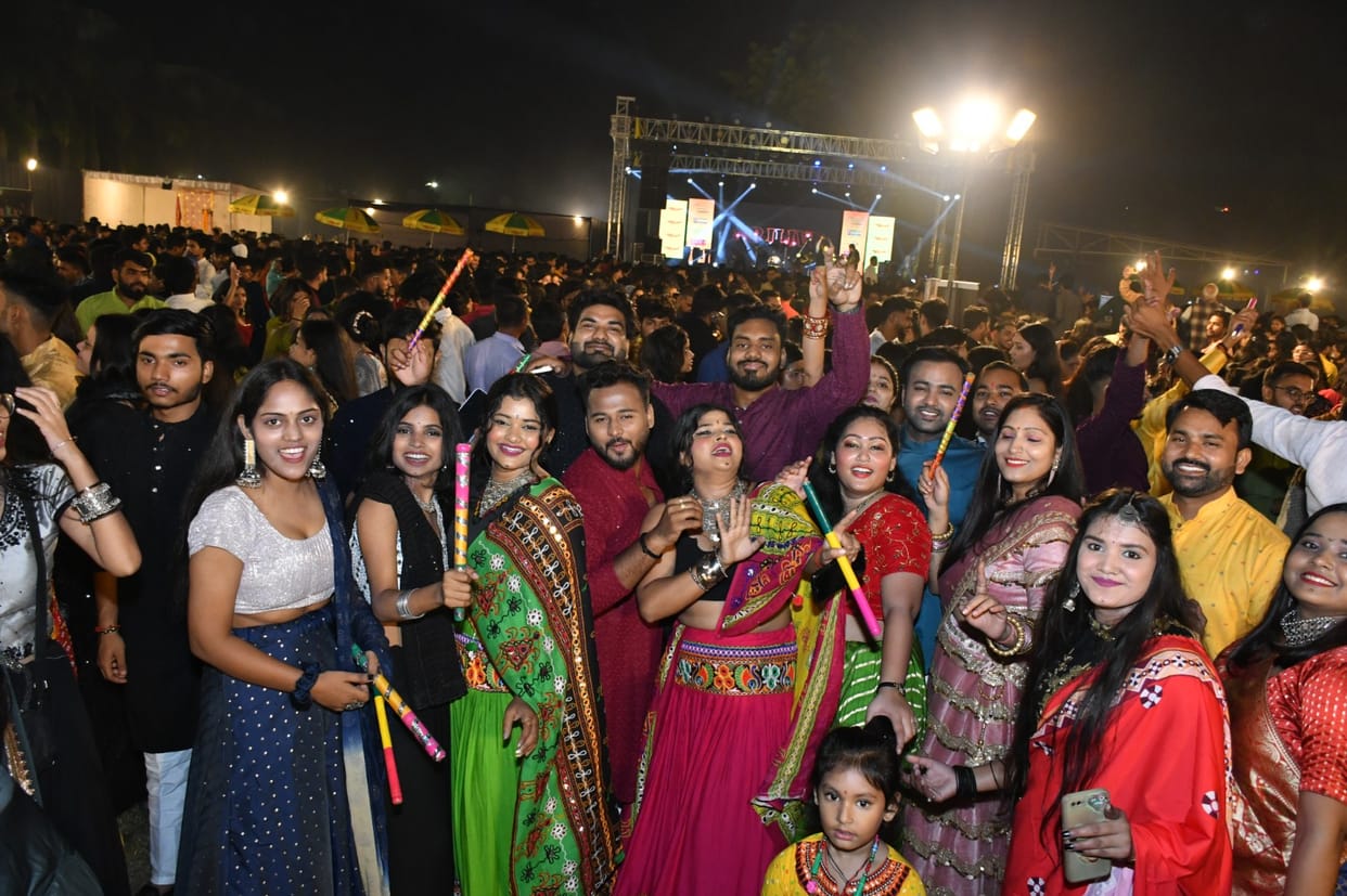 Students danced to Bholeshankara song in Dandiya Night, five-day Abhyudaya concluded at Ashoka Institute.