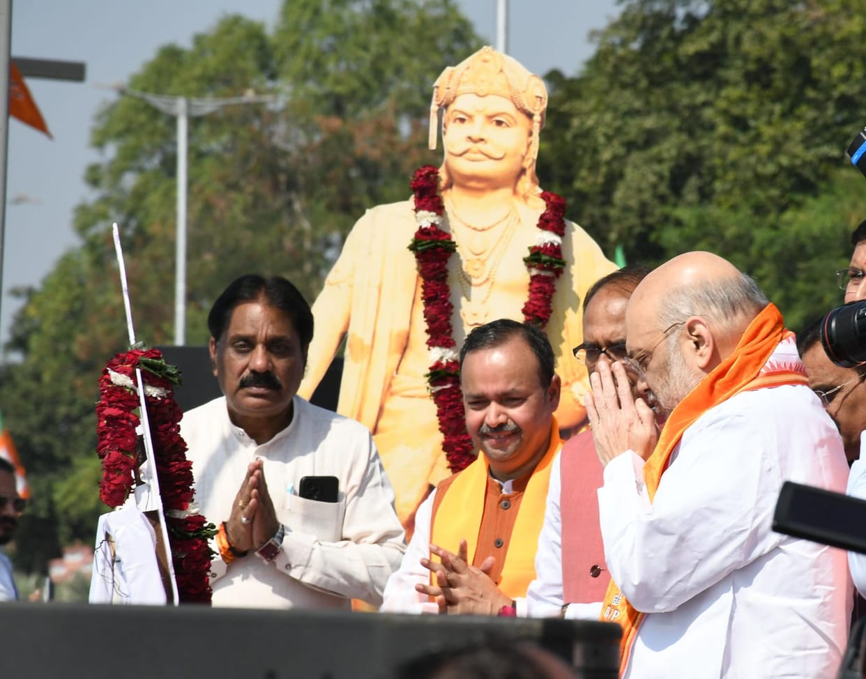 MP Election 2023: Shah's politics, Hindutva to pursue first time laid wreath on the statue of Raja Bhoj