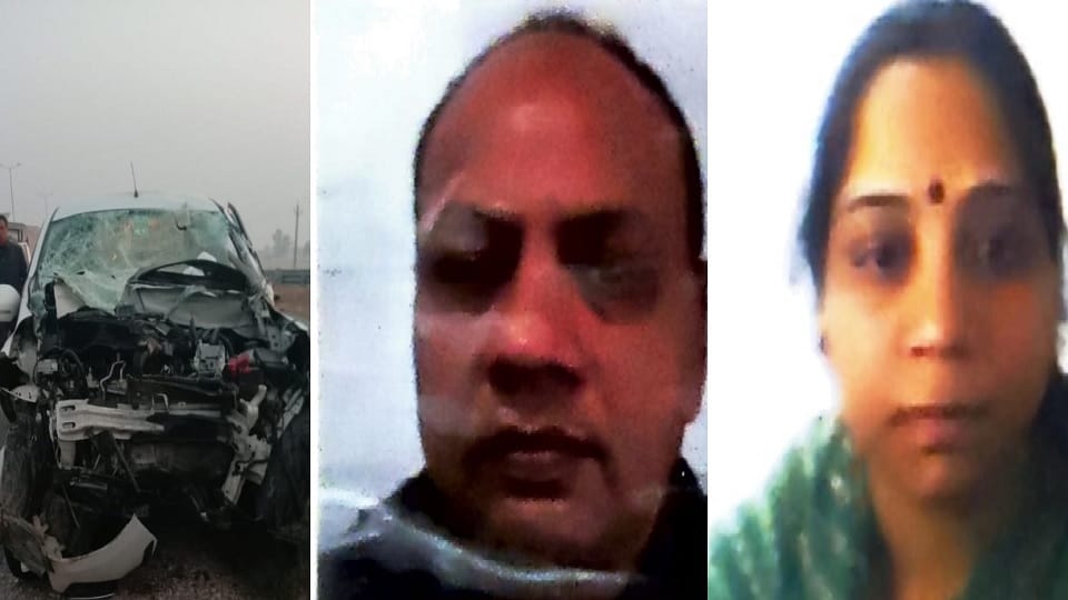 Accident on National Highway 152D in Rohtak, Couple dead and three children serious
