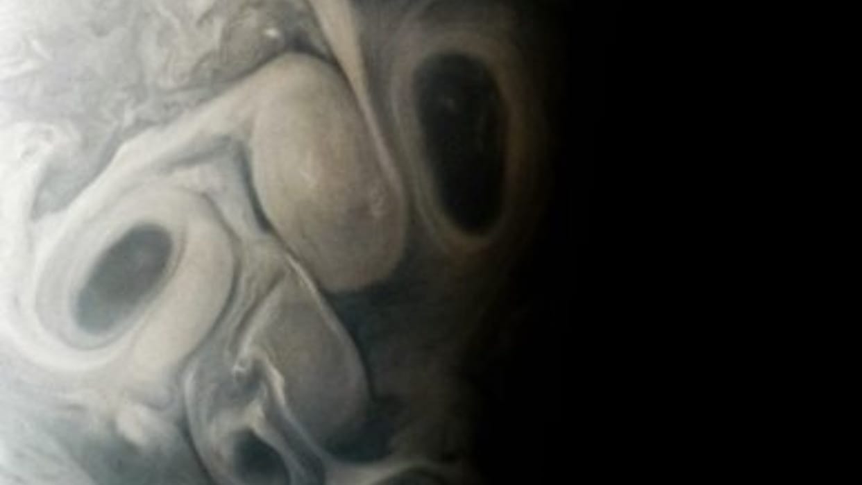 Viral Photo Nasa Juno Mission Spots Eerie Face On Jupiter