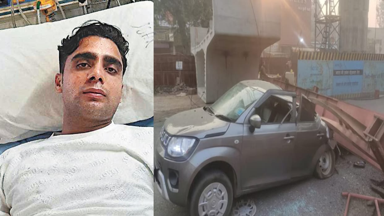 Four accidents in three months, RAPIDEX slider fell on the car from 30 feet above, constable injured