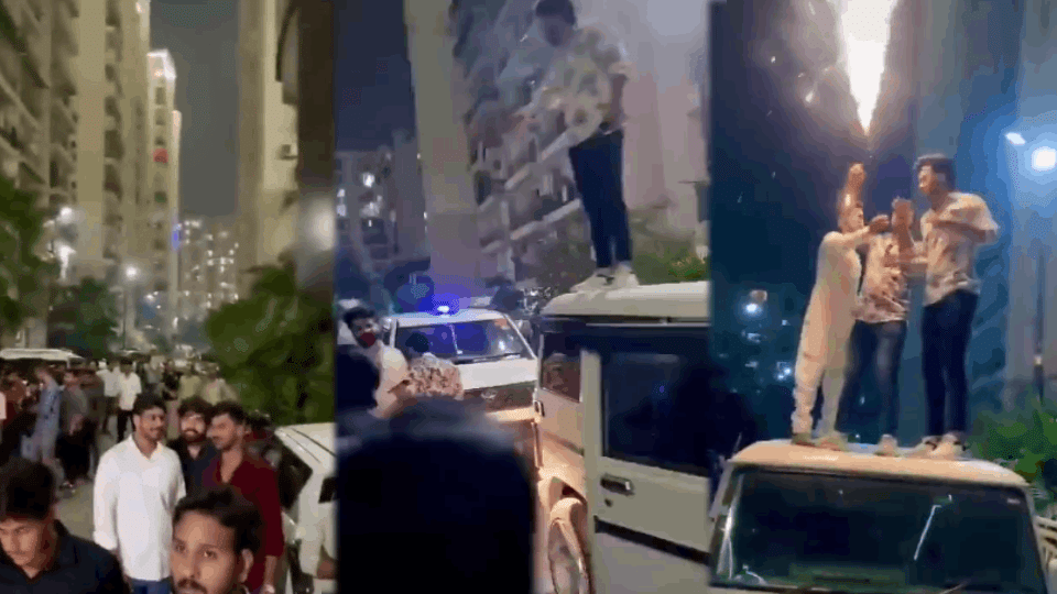 Fireworks mounted on roof of car in society three arrested