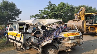 Badaun Road Accident Children Died In Massive Collision Between School Bus And Van