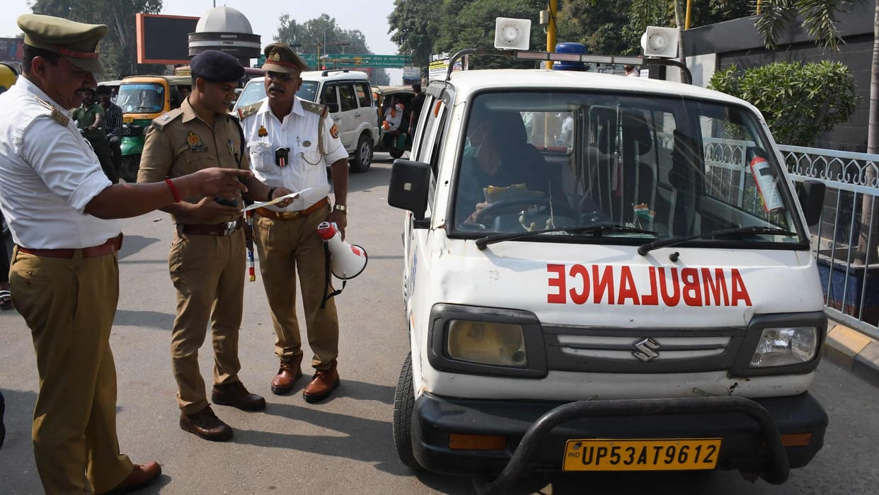 Five ambulances seized after found running without license and registration in Gorakhpur