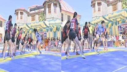 Players of record 41 teams showing strength in Inter College Women's Kabaddi Championship