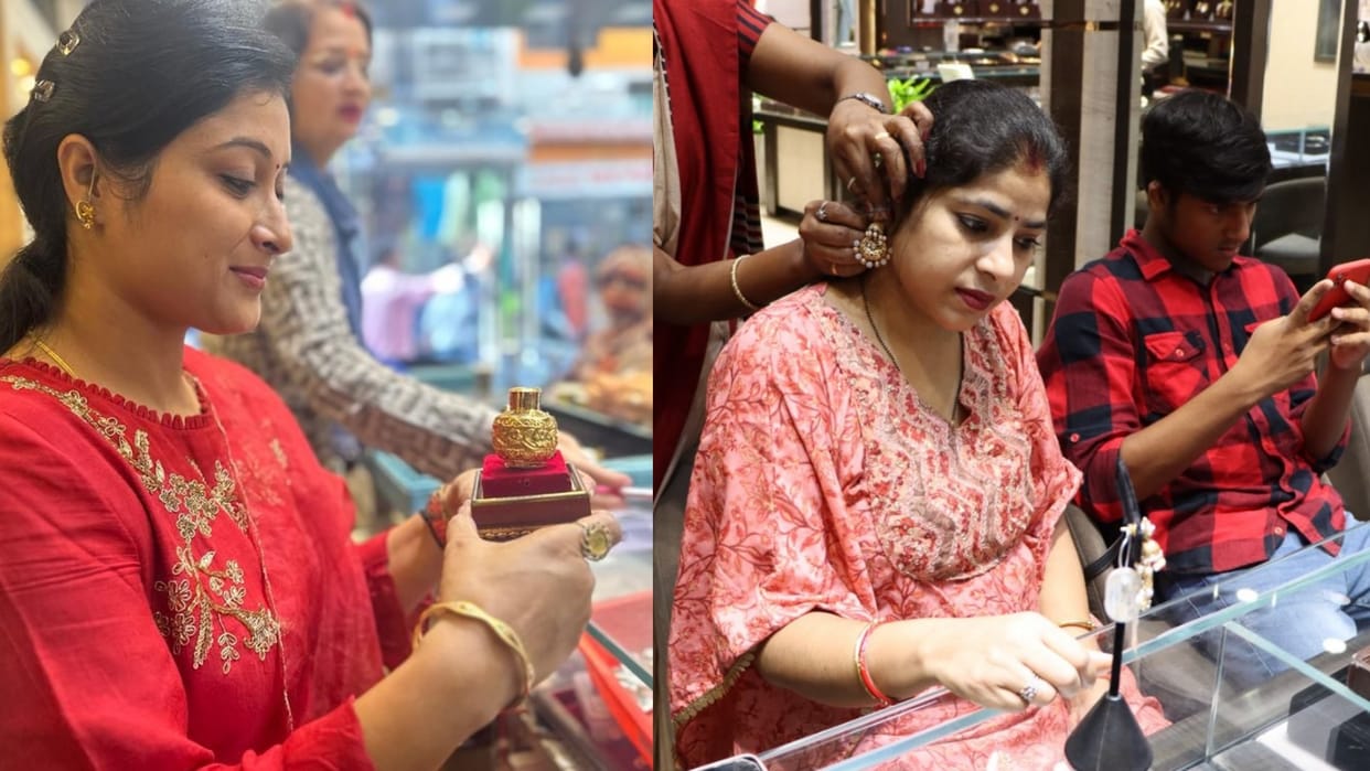 Business of jwellery on karwachauth in Lucknow.