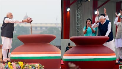 Prime Minister Narendra Modi participates in concluding ceremony of Meri Maati Mera Desh-Amrit Kalash Yatra