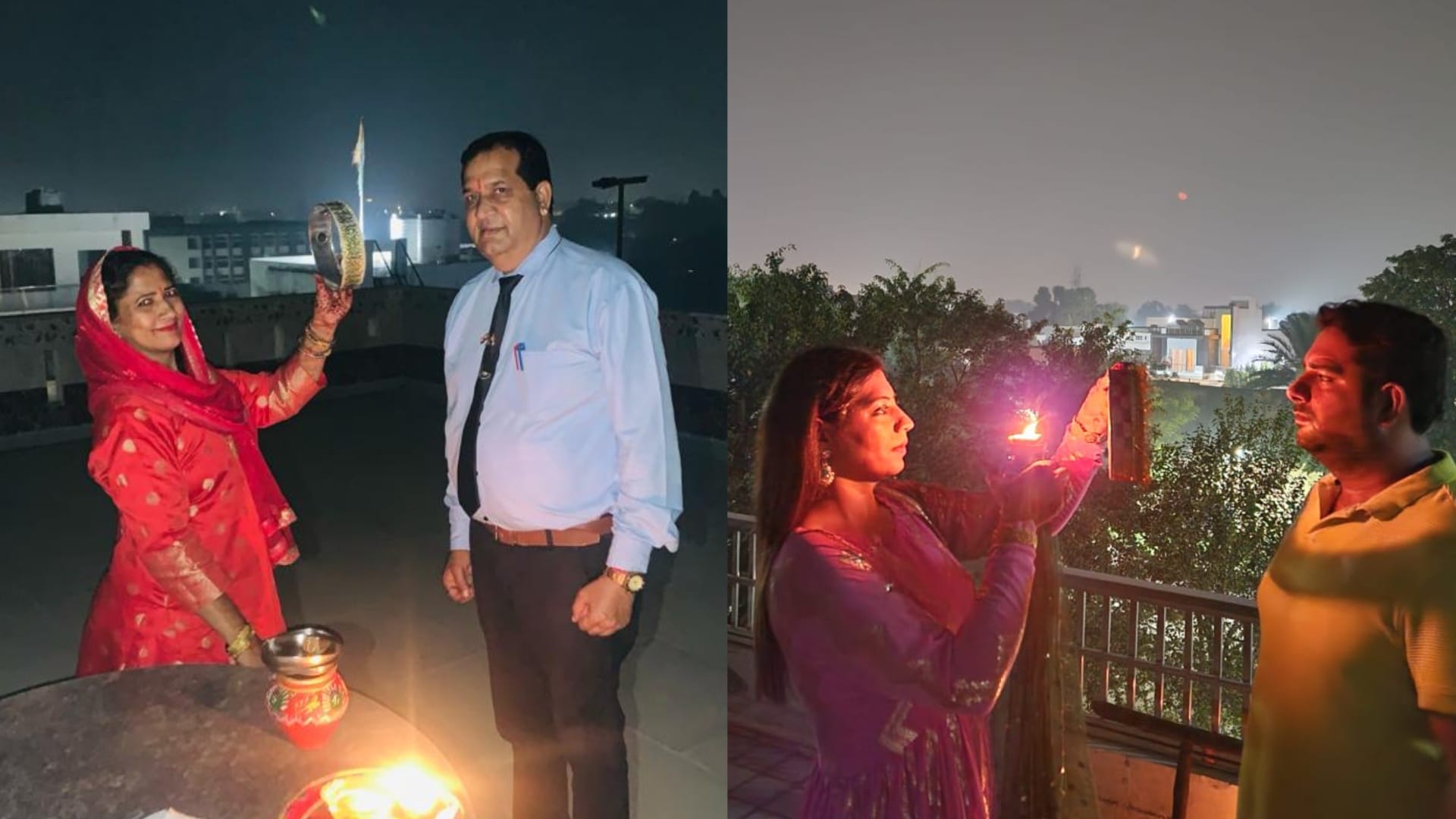 Married women open their fast by looking at the moon In Haryana Punjab and Chandigarh