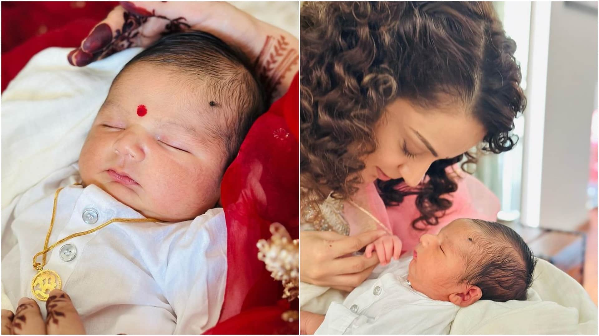 Tejas Actress Kangana Ranaut shares adorable pictures from her nephew Ashwatthama Gantrala ceremony