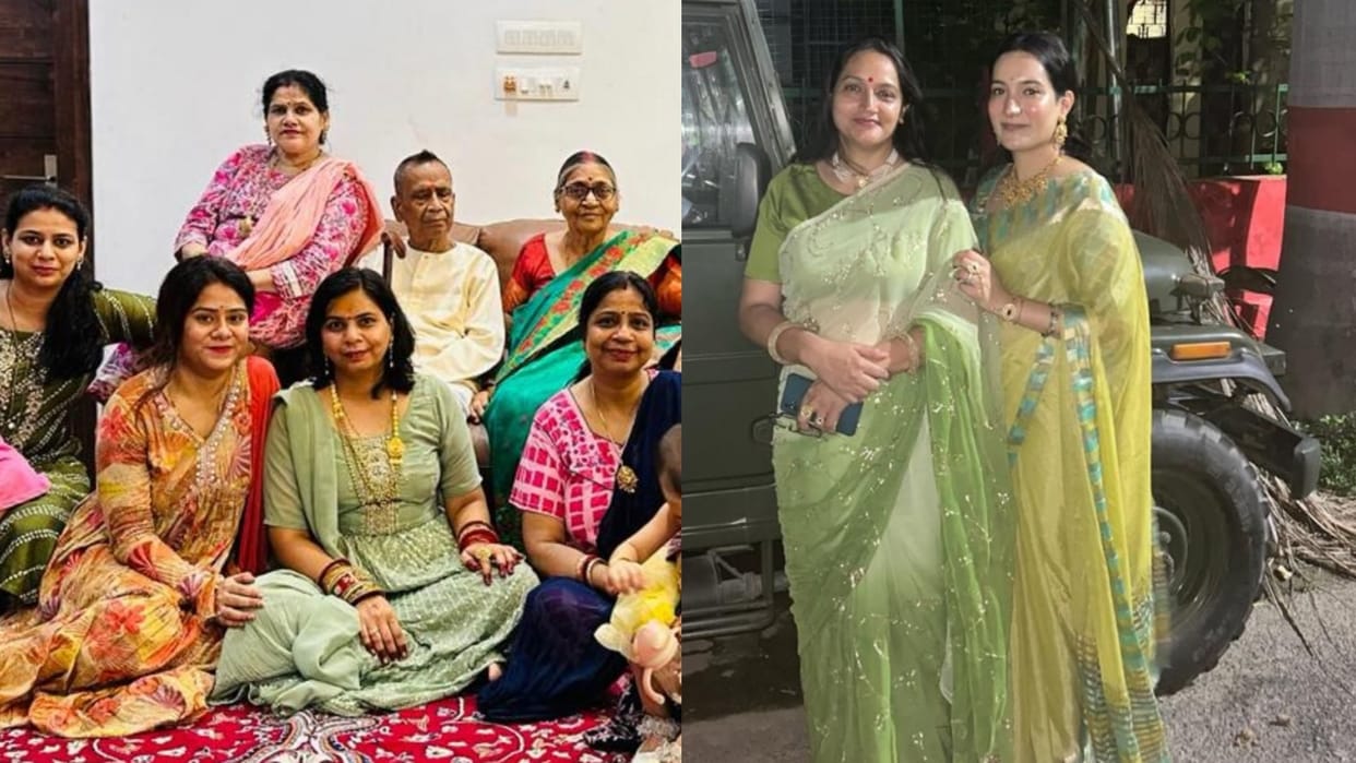 Three generations together will do worship on karwachauth.