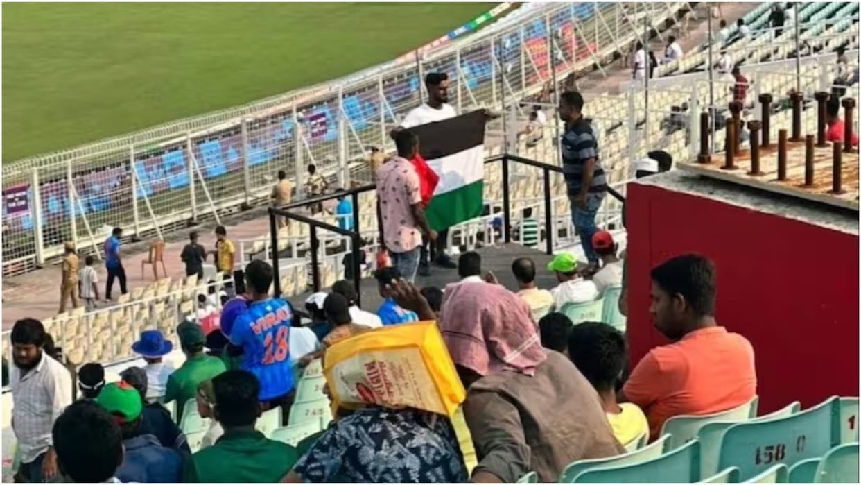 Palestinian flag waved in the stadium during the ODI World Cup 2023 match, Kolkata Police arrested four people