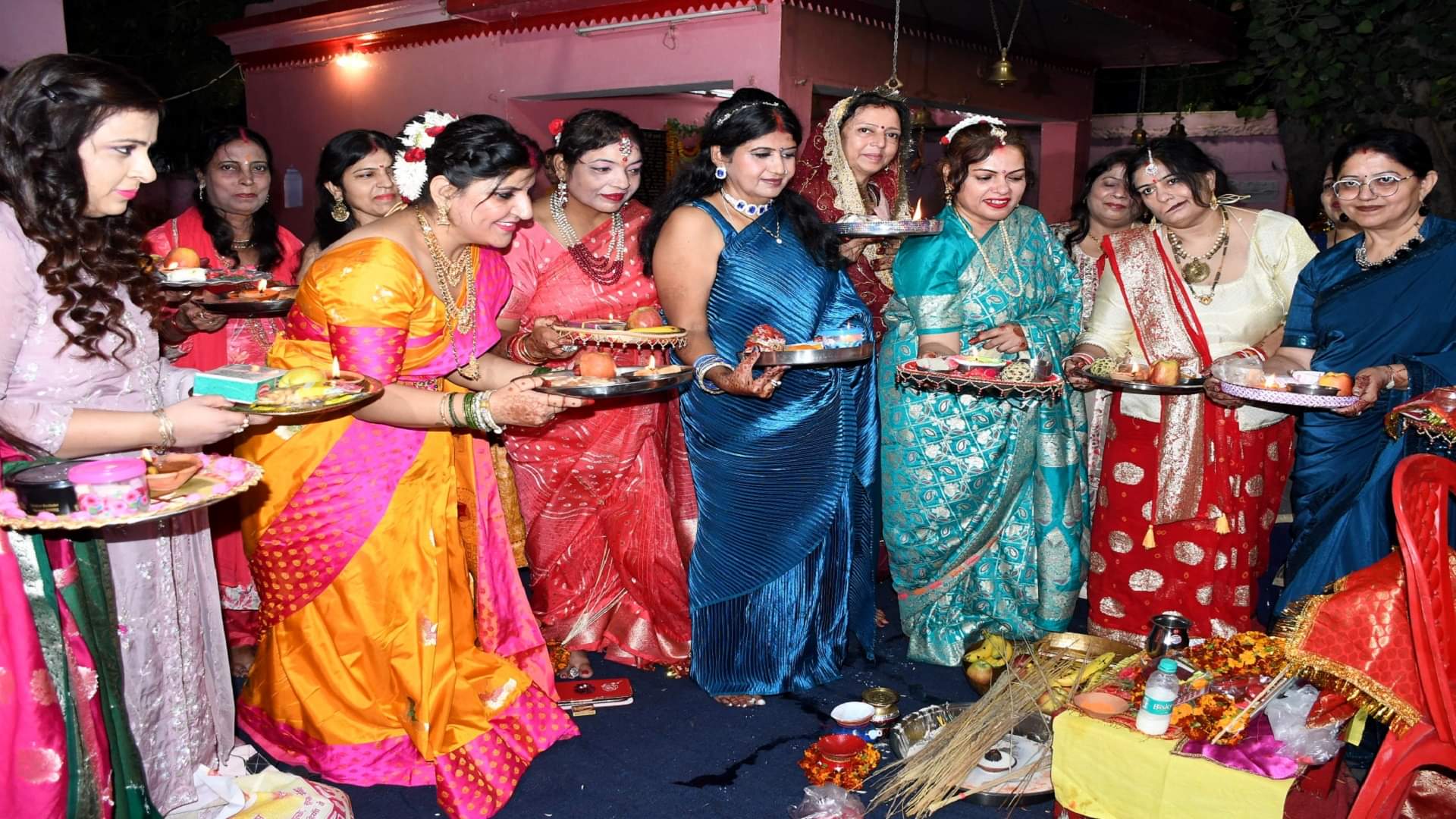 Karva Chauth in pictures: Nirjaal fast observed for husband's longevity, Arghya offered to the moon