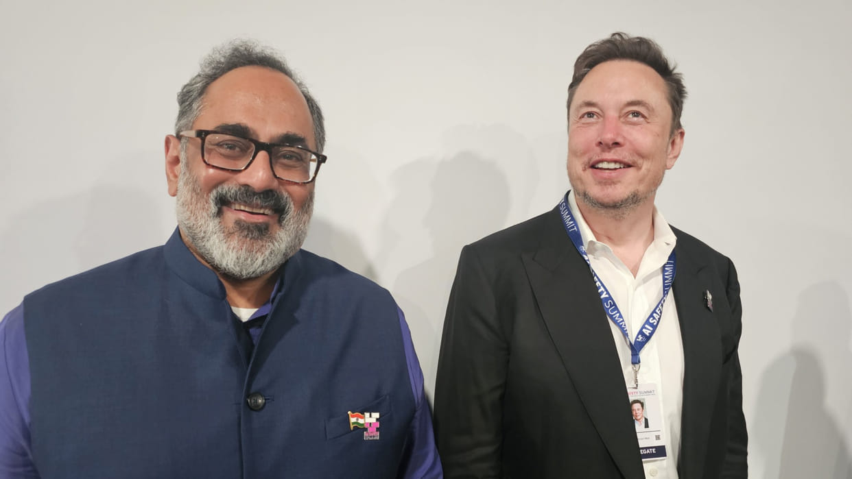 Union Minister Rajiv Chandrashekhar said that middle name of Elon Musk son is Chandrashekhar