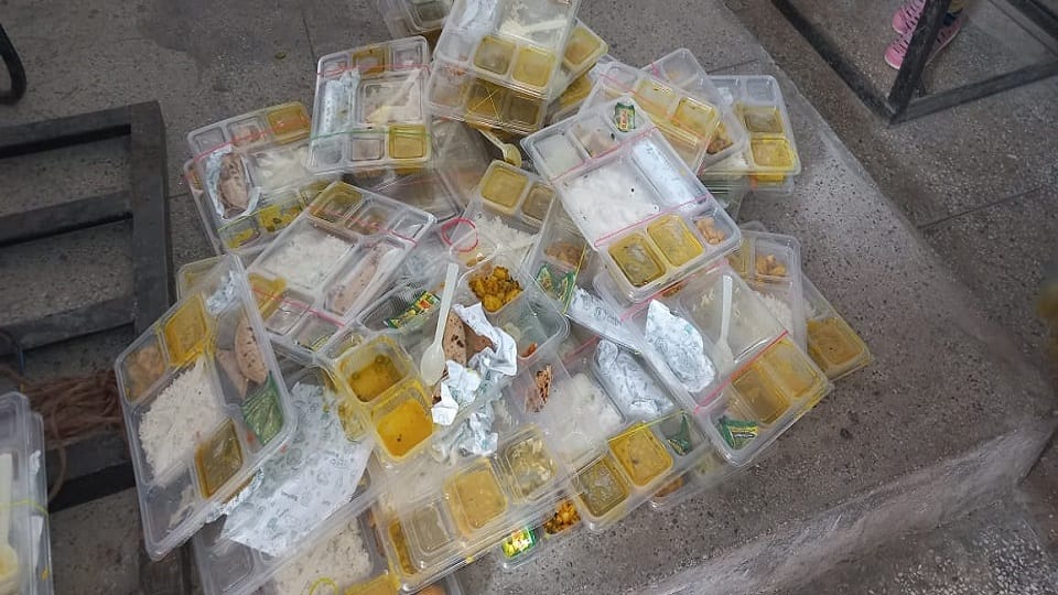 Government employees received spoiled food packets vented their anger like this
