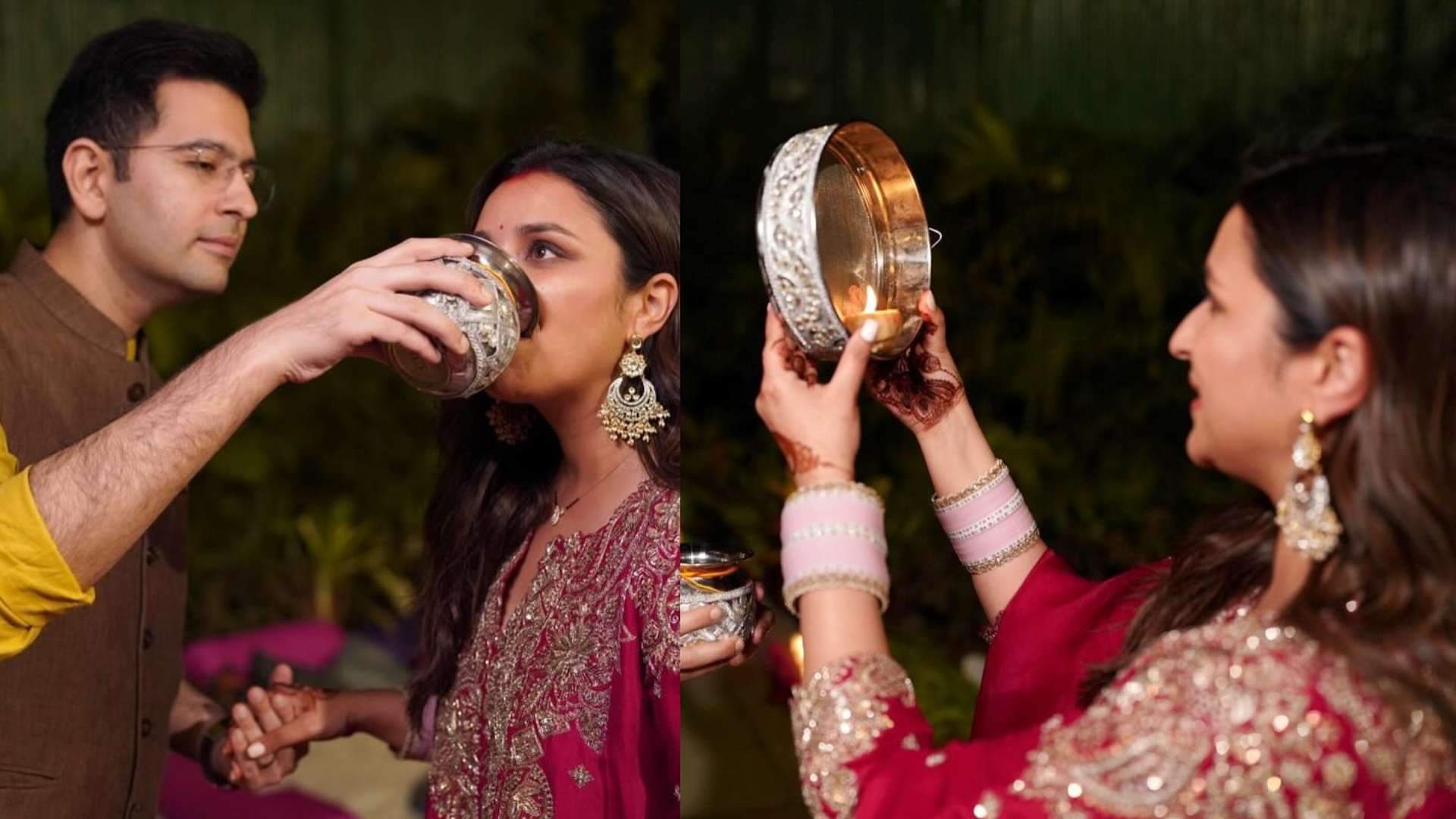 Parineeti Chopra karwa chauth look Parineeti wear red suit worth more than 1 lakh