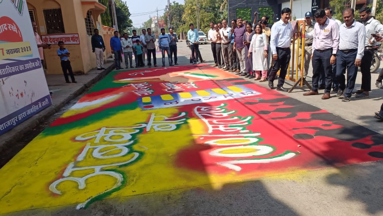 Girls started awareness campaign through posters and rangoli