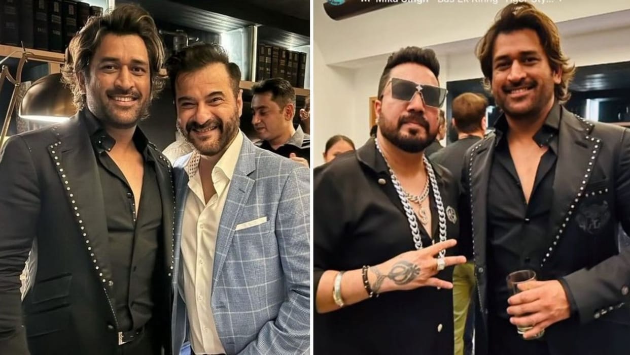 Bollywood actors click photos with MS Dhoni at Shah Rukh Khan’s birthday bash WC 2023