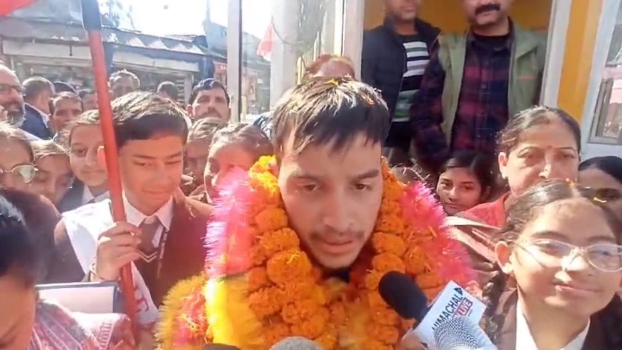 Asian Shooting Championship in South Korea Bronze Medal Winner  Farhan Mirza receives warm welcome in chamba