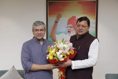Uttarakhand CM Dhami met Union Minister Ashwini Vaishnav in delhi discussed about train connectivity