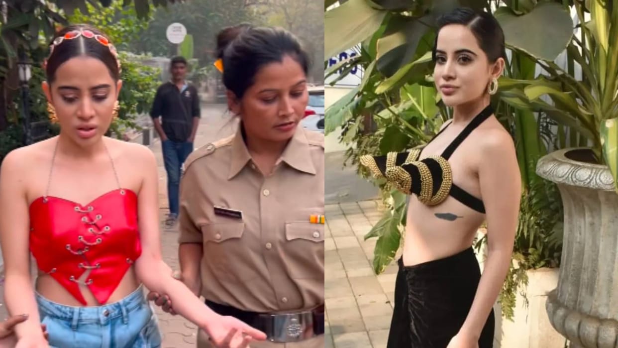 urfi javed aka Uorfi arrested for her bold clothes police officers take her into custody video goes viral