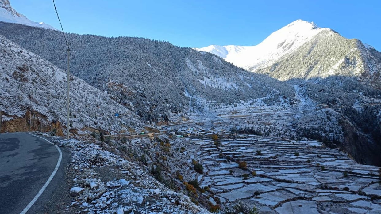 First snowfall of season in niti valley chamoli news in hindi