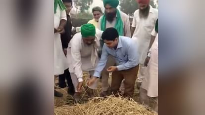 Video of stubble Burning in punjab, cm bhagwant mann reacts
