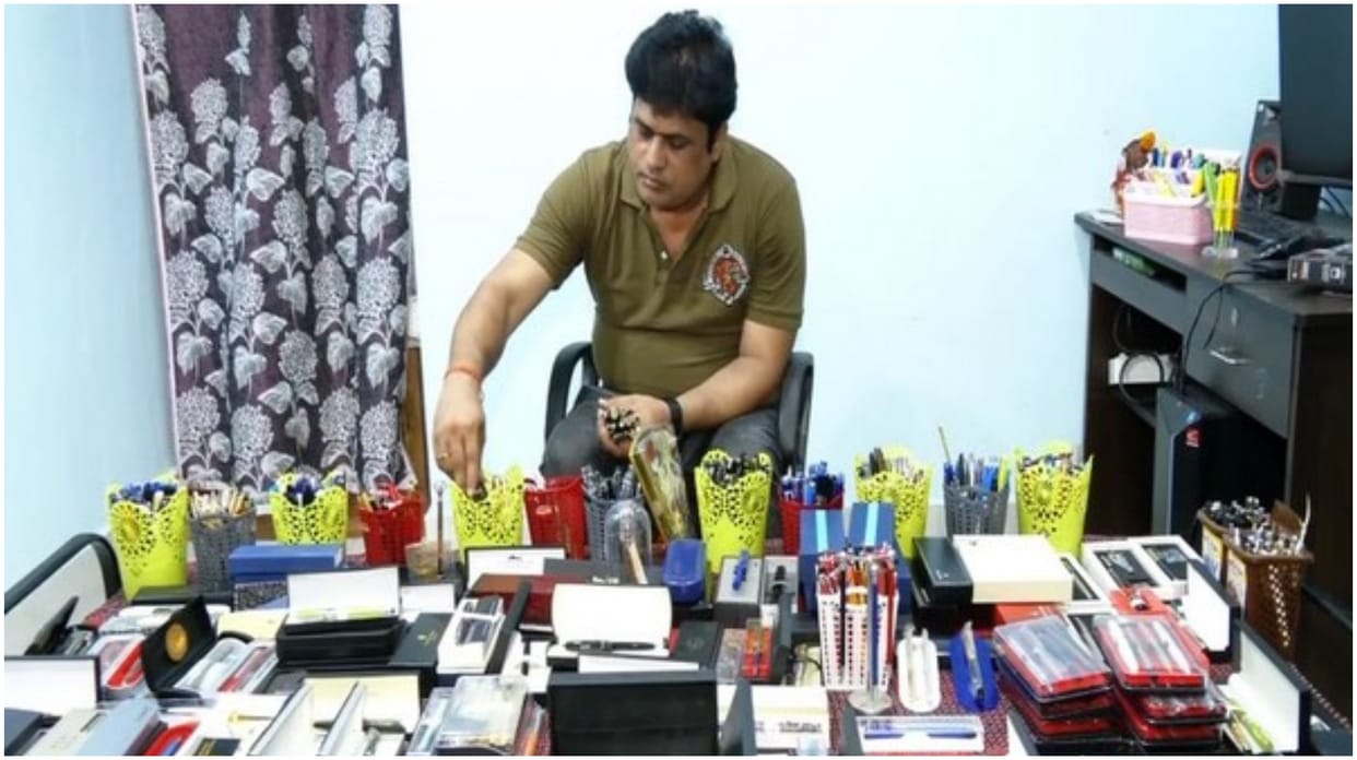 Pen Man of Odisha tushar kant das has about four thousand pens in his unique library