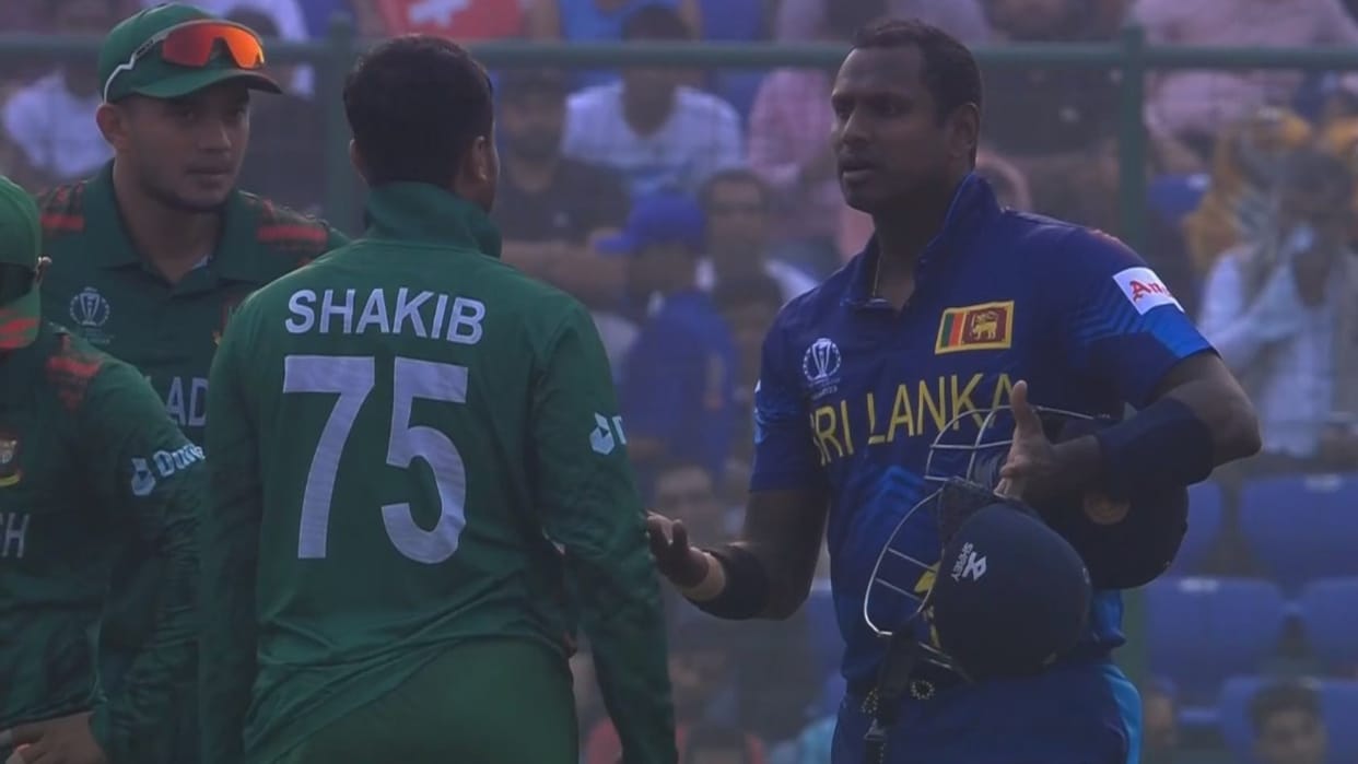 WC 2023 Angelo Mathews timed out controversy Shakib al Hasan social media reaction Bangladesh vs Sri Lanka