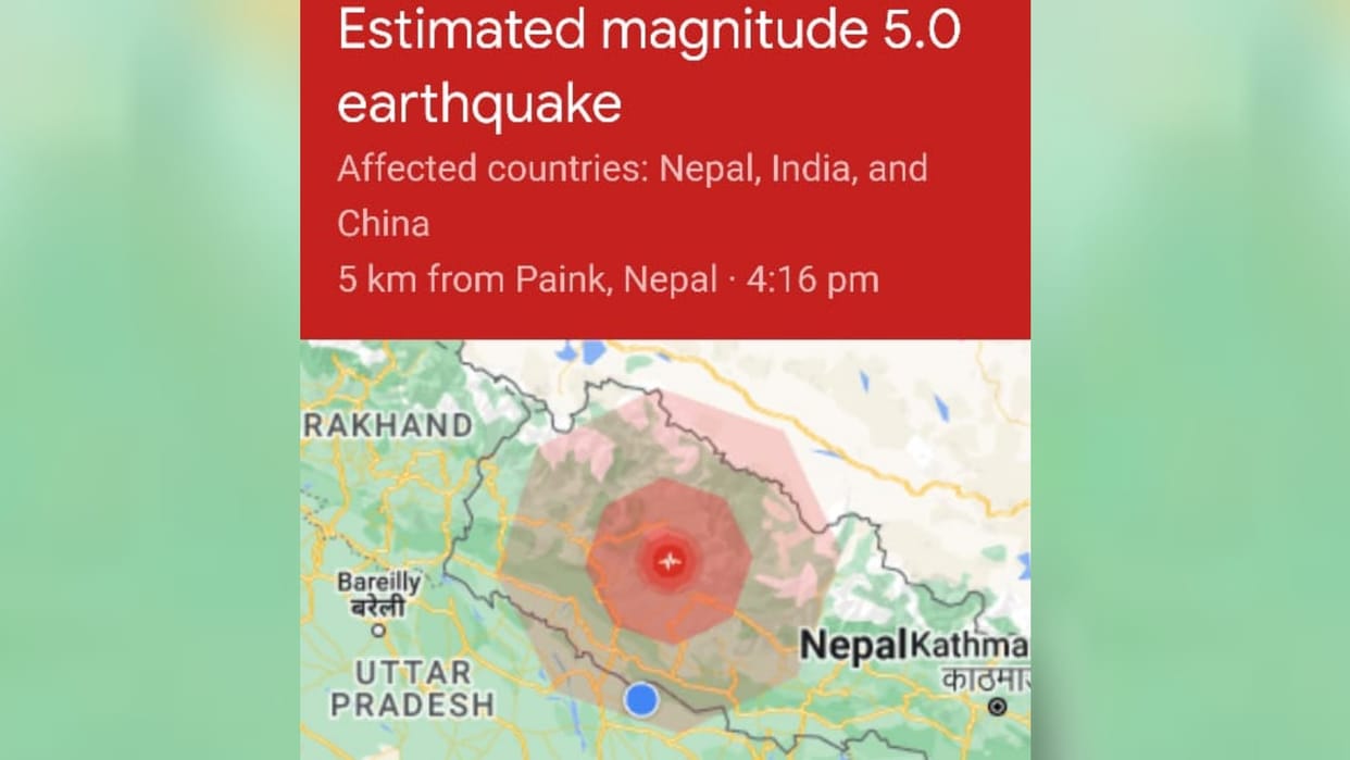 Earthquake waves in Lucknow and nearby districts in Uttar Pradesh.