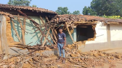 Villagers frightened by elephant terror demolished houses killed animals in Korba