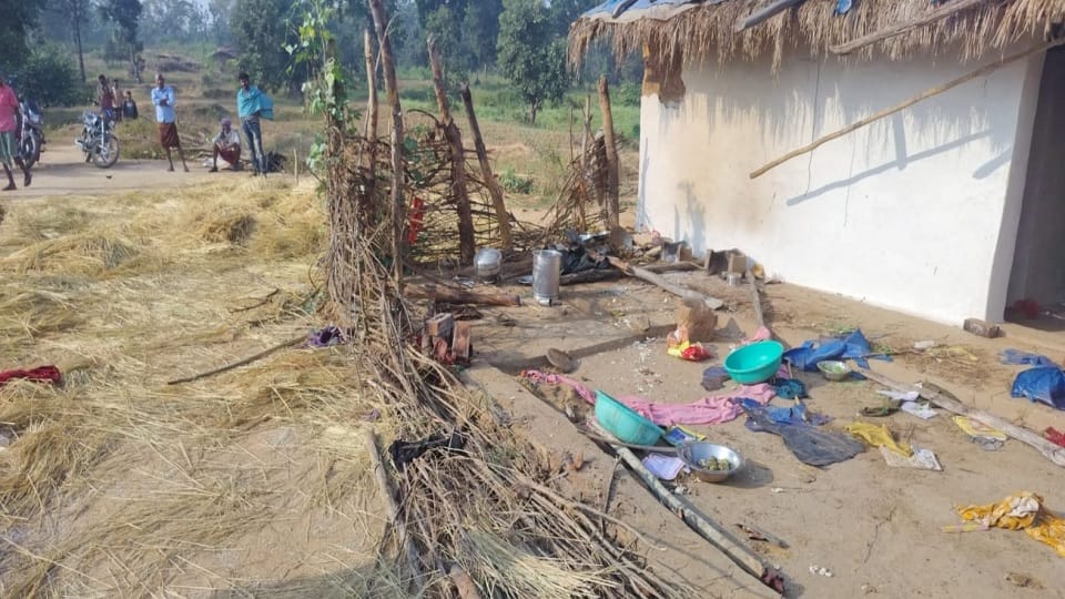 Villagers frightened by elephant terror demolished houses killed animals in Korba