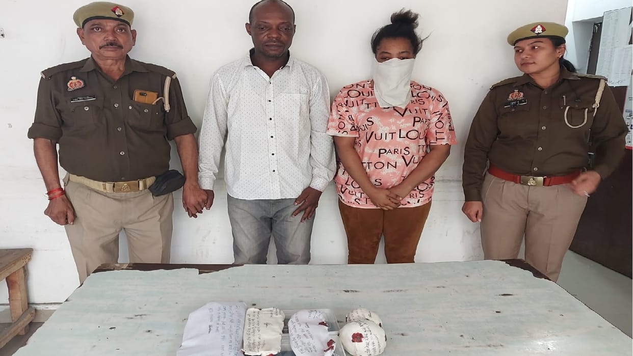 Foreign woman and her friend arrested with brown sugar worth Rs 12 lakh in Ghaziabad