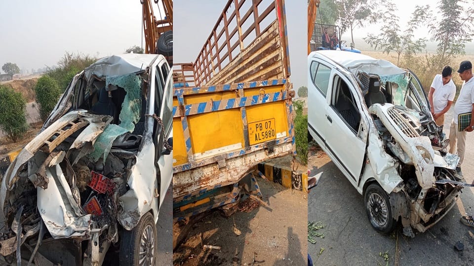 Tragic accident in Karnal, Canter collides with car, only son dies in road accident before going to Canada