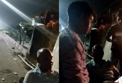 Policeman getting massage from a minor in Fatehpur, two home guards watching the scene