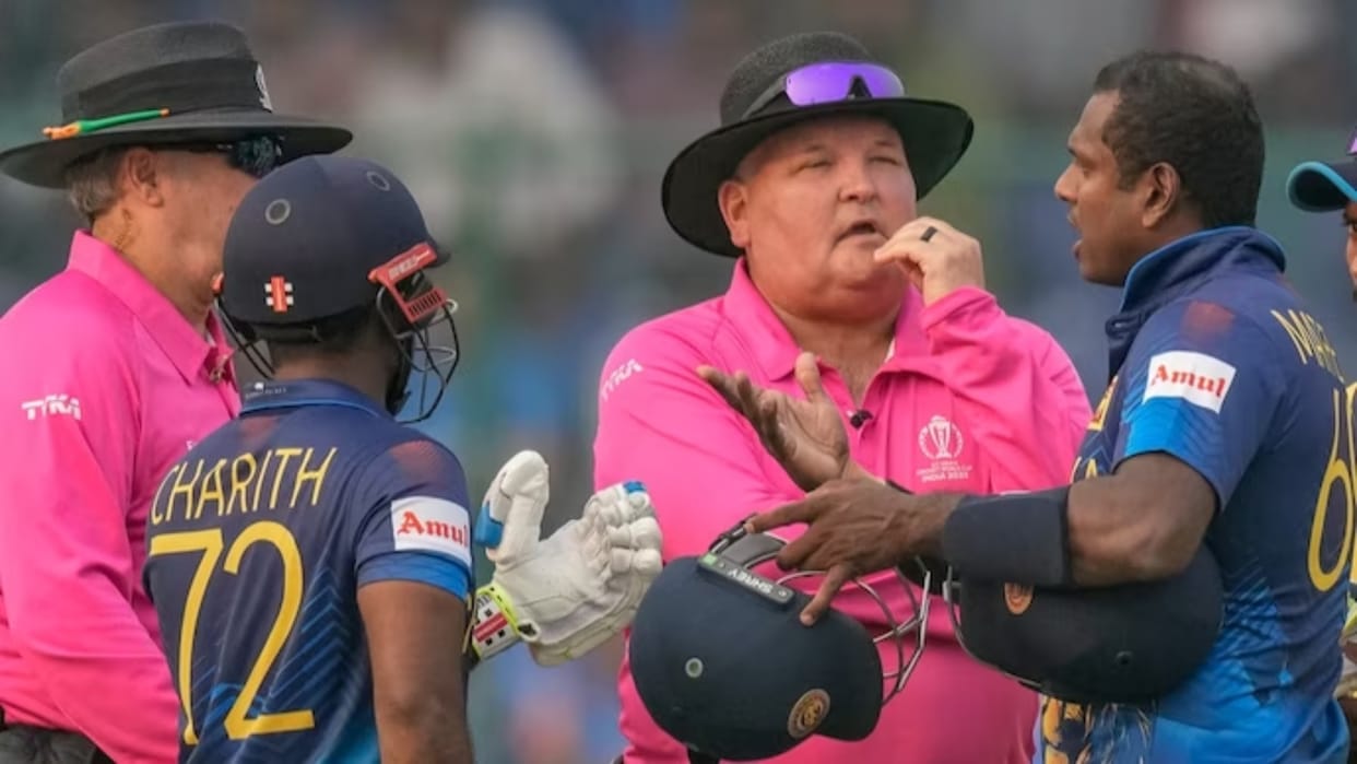 Angelo Mathews Shared Video witht claim of being not time out in SL vs BAN ODI WC 2023 Match