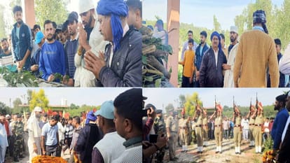 Kangra News: नेरना में सैन्य सम्मान के साथ जवान को दी अंतिम विदाई, हर आंख हुई नम bid adieu to the soldier Balveer Chand with military honors in Nerna kangra, every eye became moist