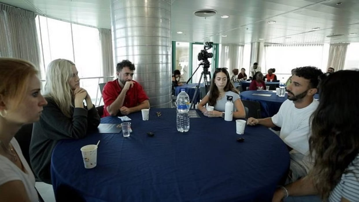 Survivors of Hamas rave massacre share their stories with international students