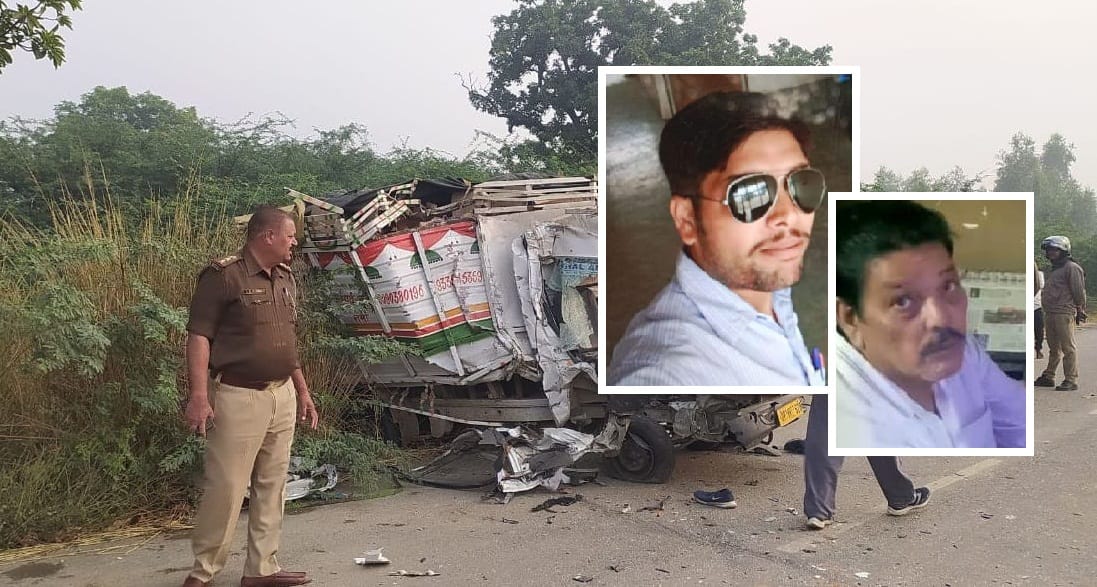 Unnao road accident, Dumper collides with loader, father and son died, driver absconding
