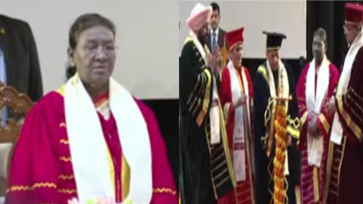 President Draupadi murmu arrived to attend convocation ceremony of HNB Garhwal Central University Srinagar