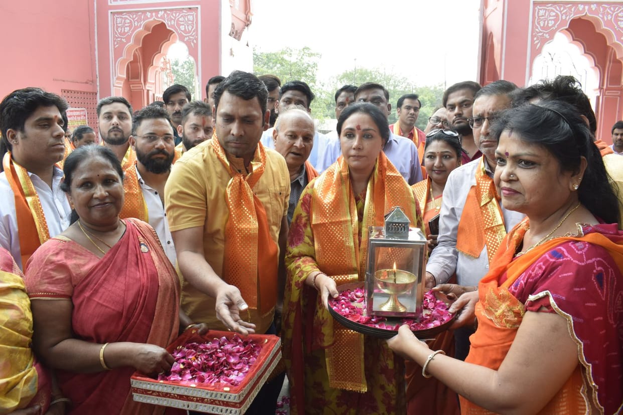 Rajasthan Election 2023 Diya Kumari established Ram Jyoti in Hanuman temple of Jaipur