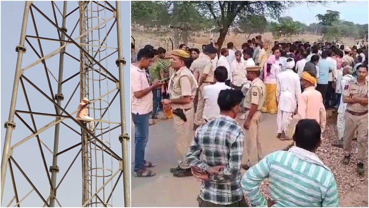 Rajasthan Election 2023 Dusan Candidate Vinod Saini Climbed At Tower After Nomination Cancel
