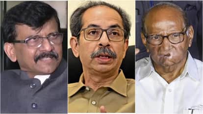 संजय राउत, उद्धव ठाकरे और शरद पवार (फाइल)