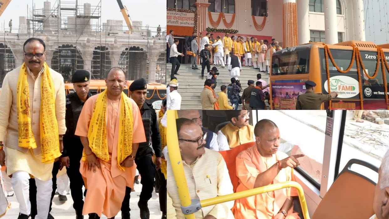 CM Yogi Adityanath in Ayodhya with his cabinet, see the pics.